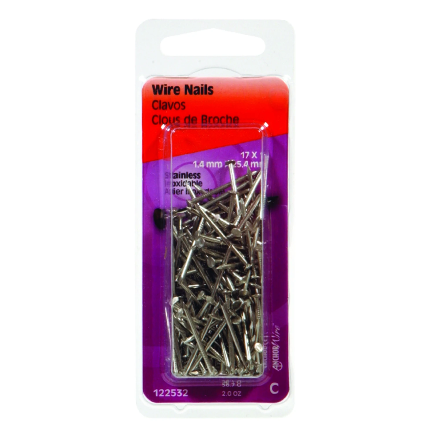 1-In. x 17 Gauge Stainless Steel Nails, 2 oz.