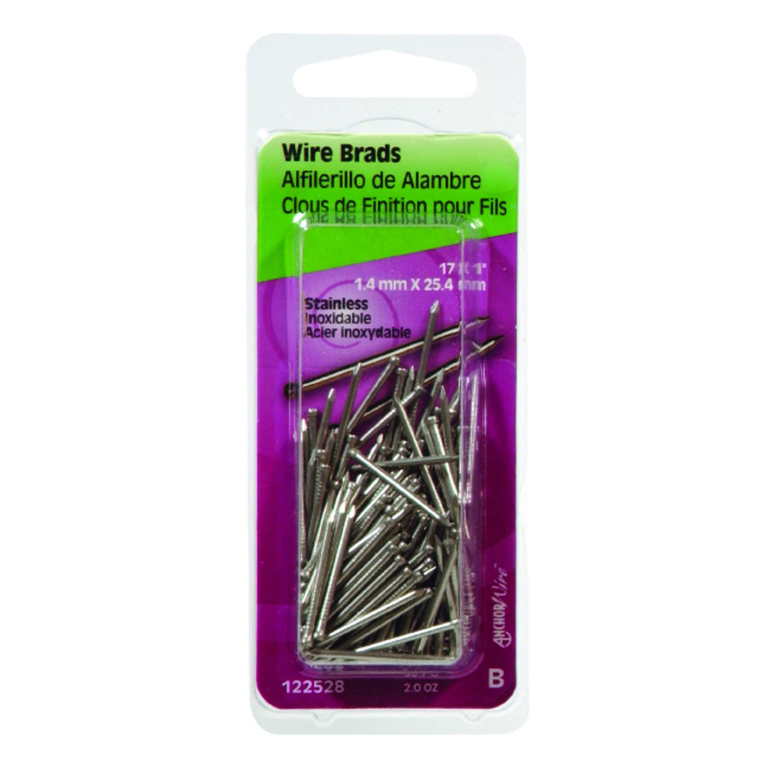 Stainless Steel Brads, 1-In., 2 oz.