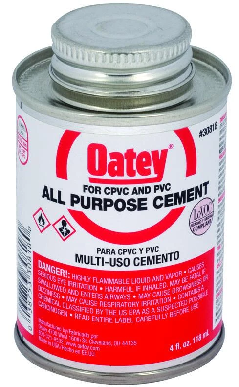 All-Purpose Solvent Pipe Cement, Clear, 4 oz.
