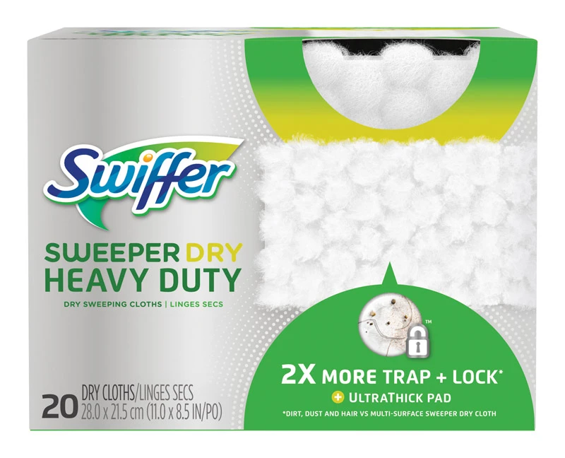 Swiffer 80875017 Floor Cleaner Refill, 20 Capacity, Cotton, White