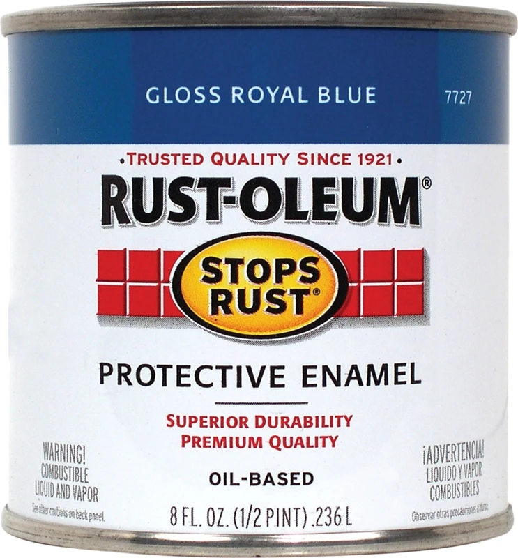 Rust-Oleum 7727730 Stops Rust Protective Enamel, Gloss Royal Blue, 1/2 Pt