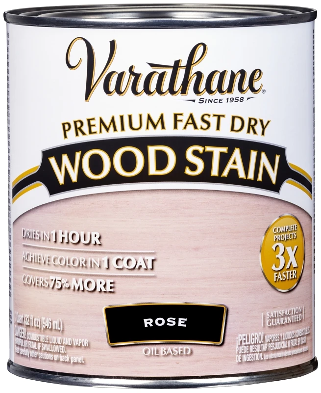 Fast Dry Interior Wood Stain, Oil Base, Rose, 1-Qt.