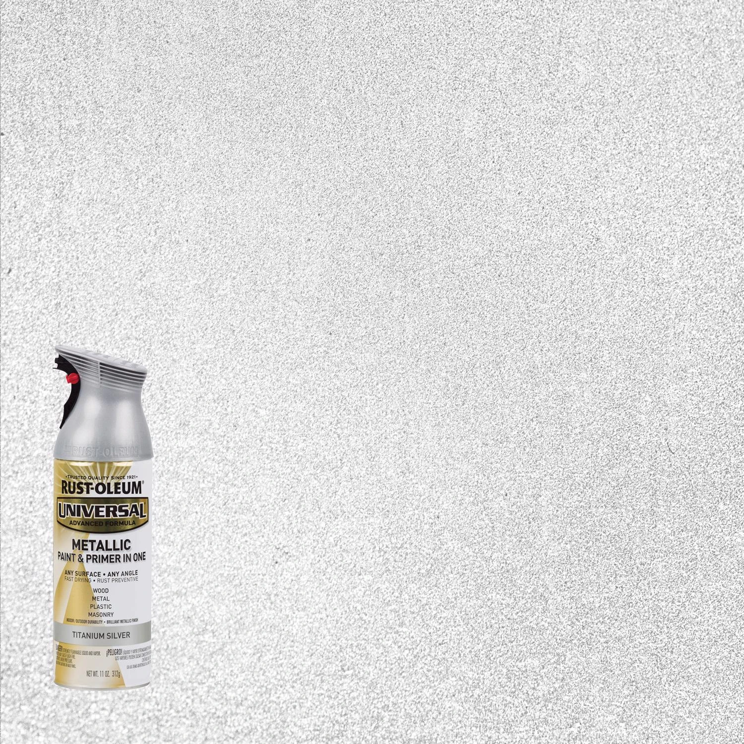 Universal Spray Paint, Titanium Silver Metallic, 12 oz