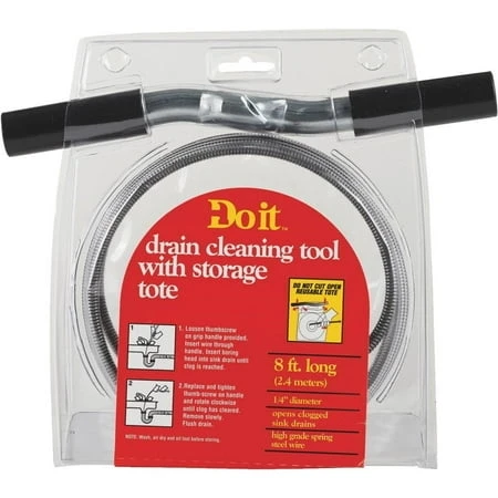 1/4 In. X 8 Ft. Galvanized Steel Drain Auger Cleaning Tool