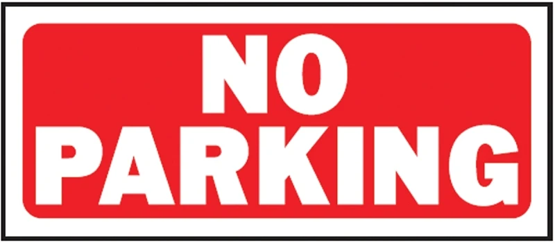 No Parking Sign, Polyethylene, 6 x 14-In.