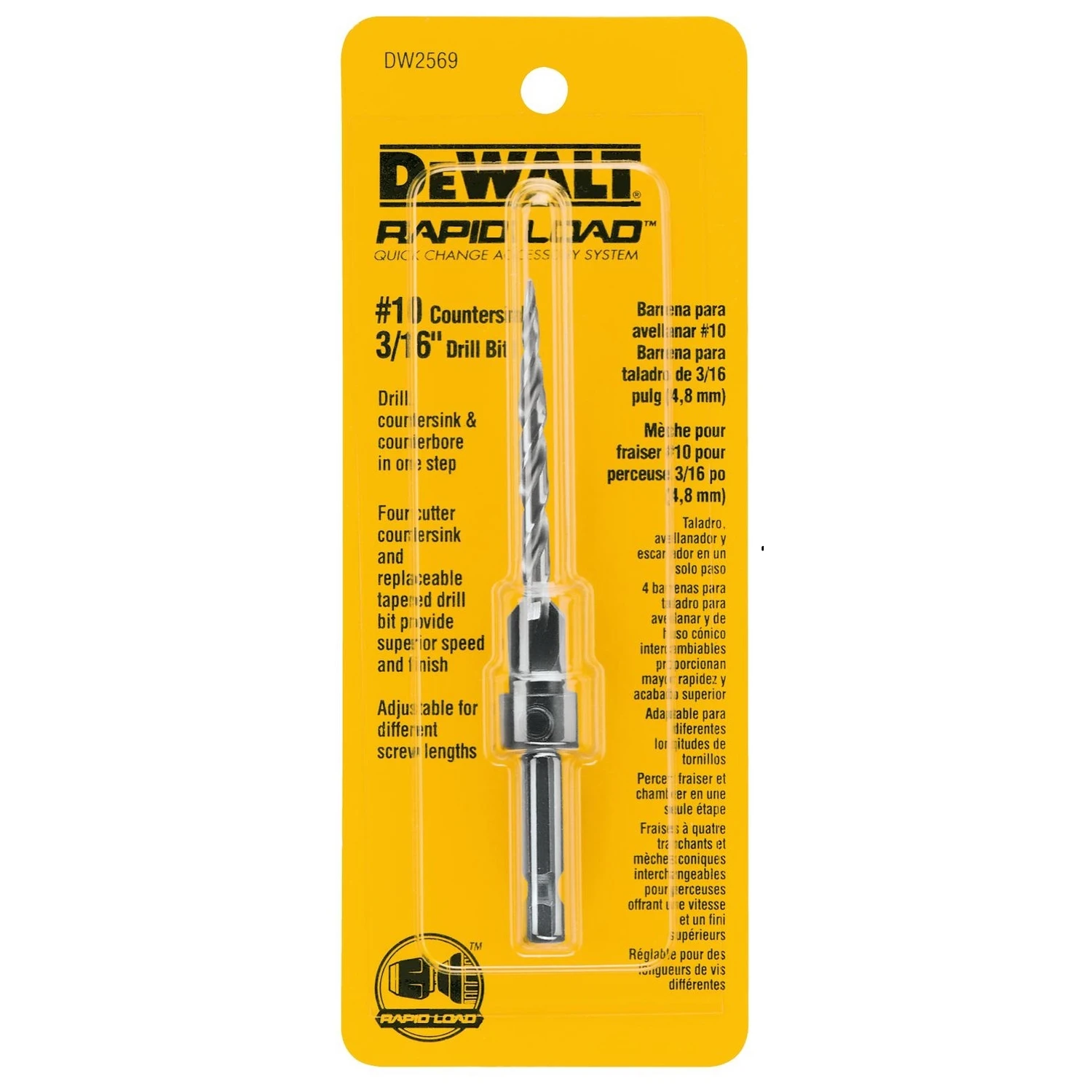 #10 - 3/16 In. Rapid Load High Speed Steel Countersink And Drill Bit