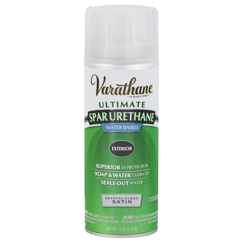 Varathane 250281 Outdoor Crystal Clear Spar Urethane Spray, Satin, 12-oz.