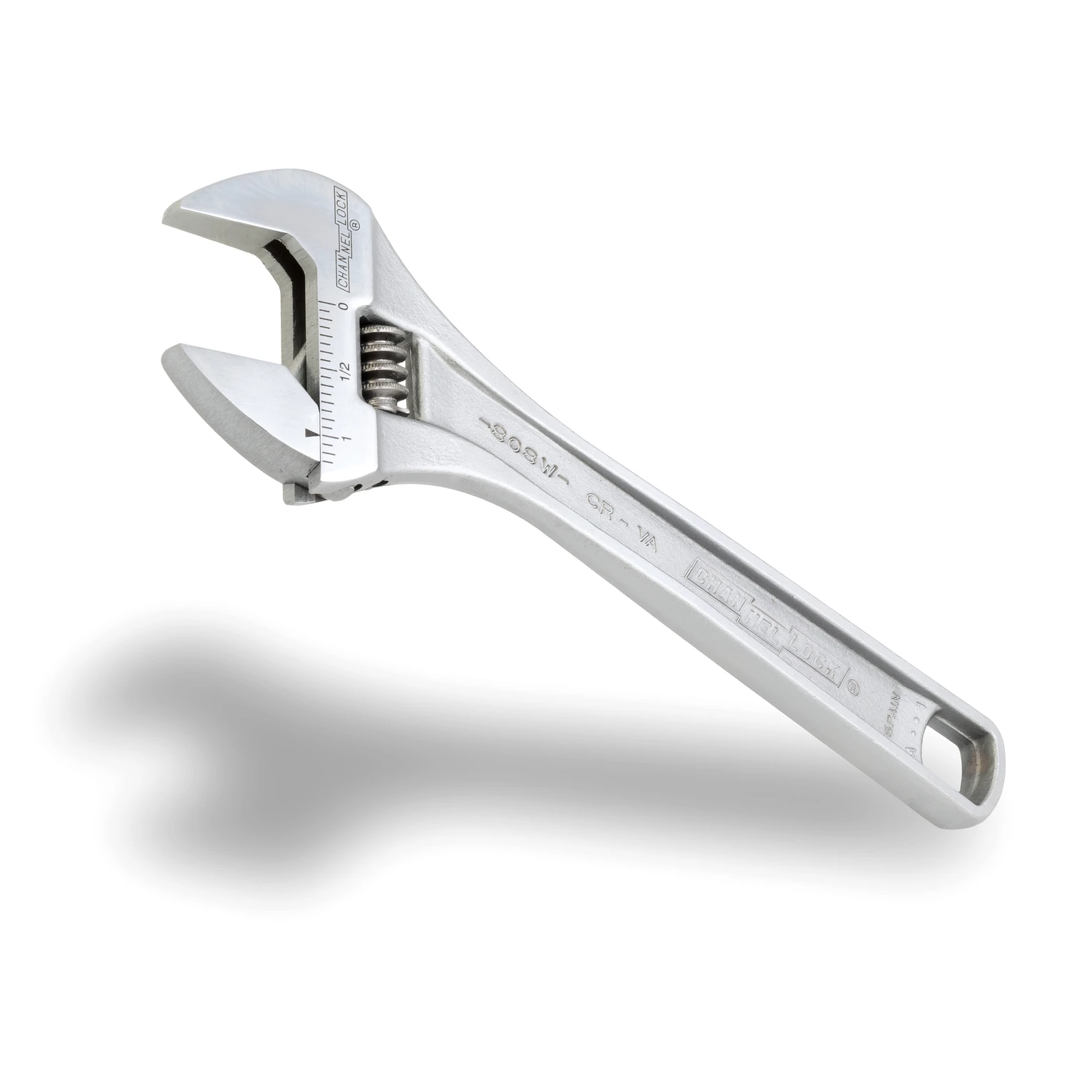 Channellock 8 In. Adjustable Wrench, Chrome Vanadium Steel, Maximum Jaw Capacity 1.18 In.