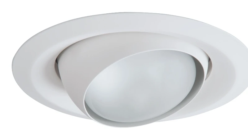 Adjustable Eyeball Light Fixture, White, 6-In.