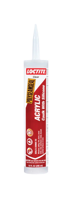 Polyseamseal Acrylic Caulk with Silicone, Clear, 10 oz.
