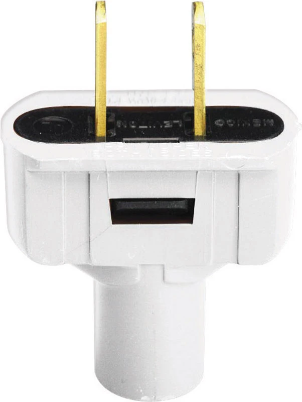 Leviton 48643-DW Electrical Plug, 2-Pole 2-Wire, 15A 125V, White