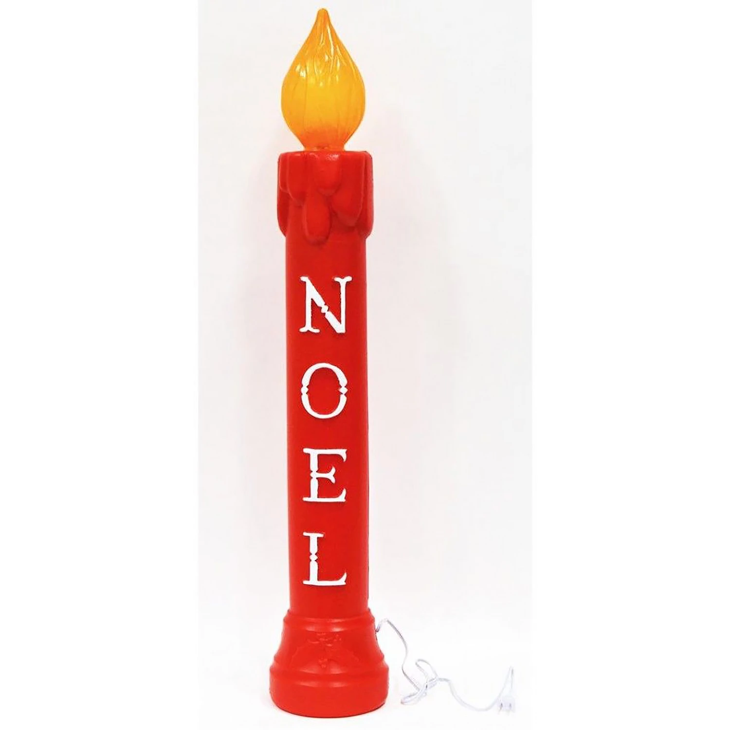 Lighted Red Noel Candle 39 In. Christmas Decoration, Model 77330, 1 Pk