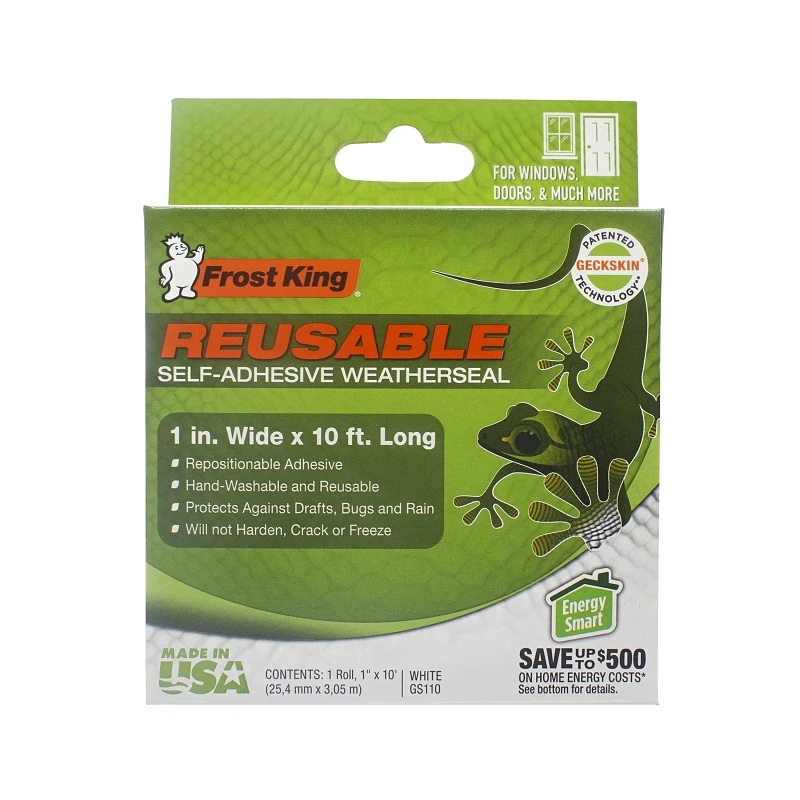Geckskin Reusable Weatherstrip, Self-Adhesive, 1 In. x 10-Ft.