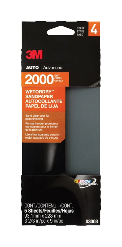 Bondo Wetordry 03003 Automotive Sandpaper, 2000 Grit