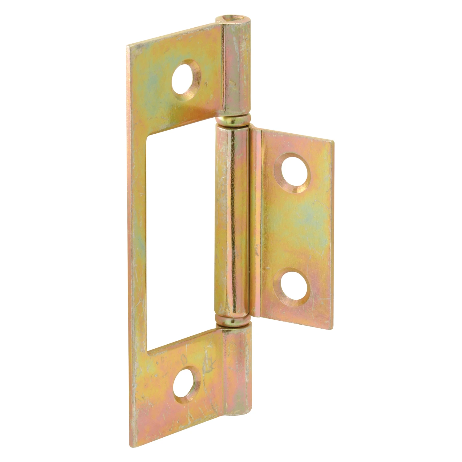 Bi-Fold Door Hinges, Non-Mortise Style, Brass Plated, 2-Pk.