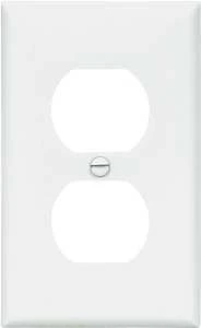 5132w 1-gang Nylon Duplex Receptacle Wall Plate, White, 20 Pk