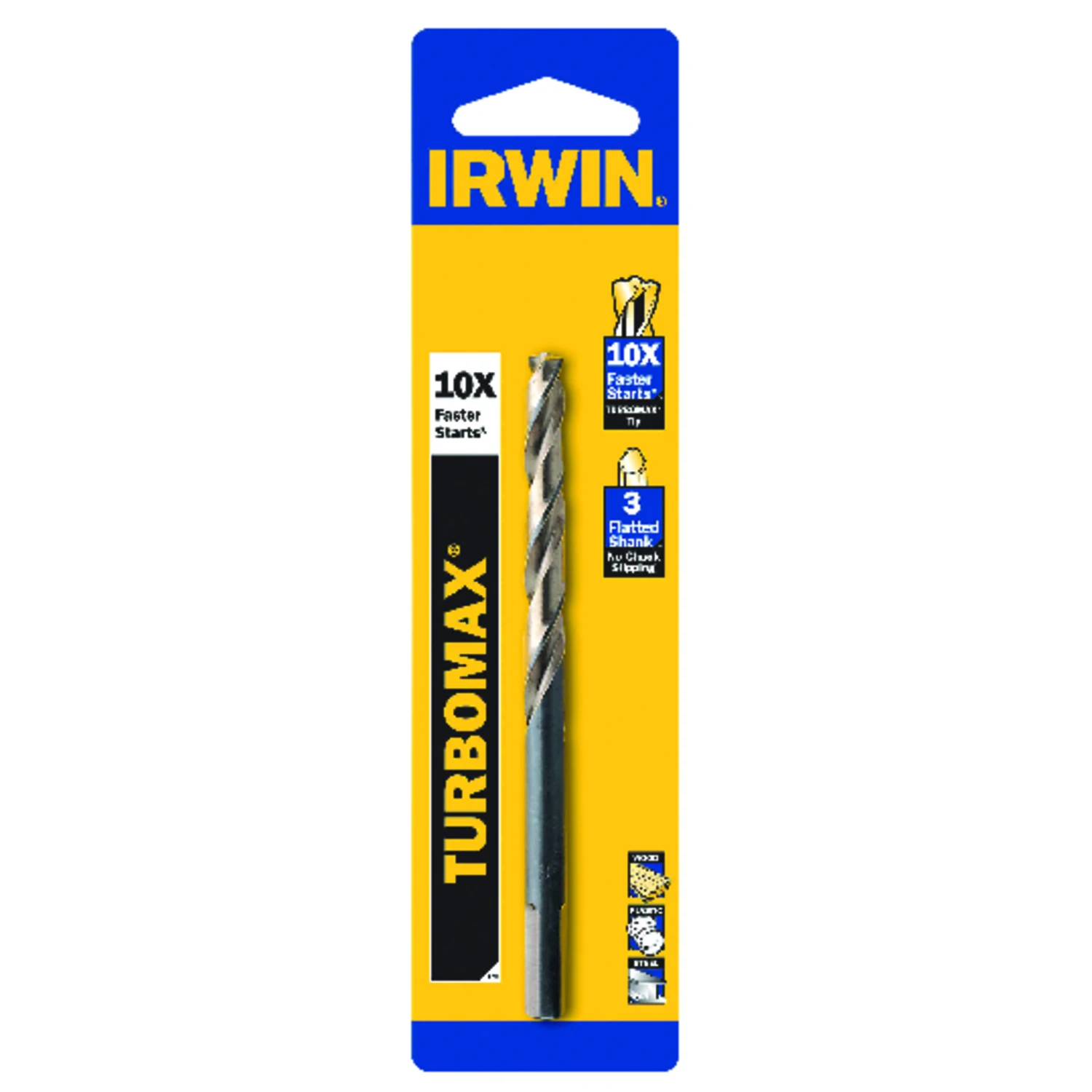 Turbomax 31/64 In. X 5-7/8 In. High Speed Steel Drill Bit, Straight Shank