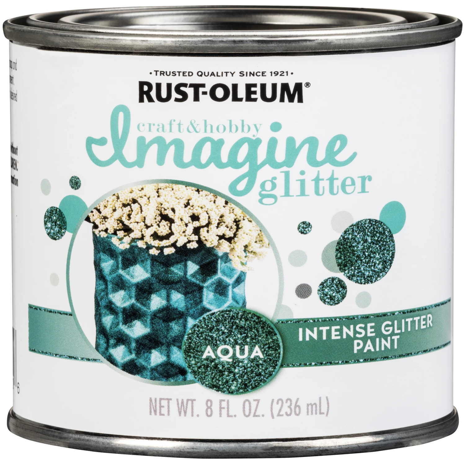 PAINT INTENSE GLITTER AQUA 8OZ