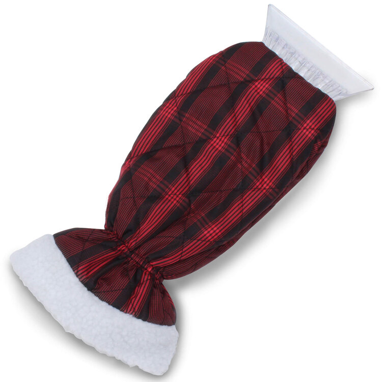 Clear Ice Scraper With Mitt, 5 Inch Blade, Foam Air-grip Handle