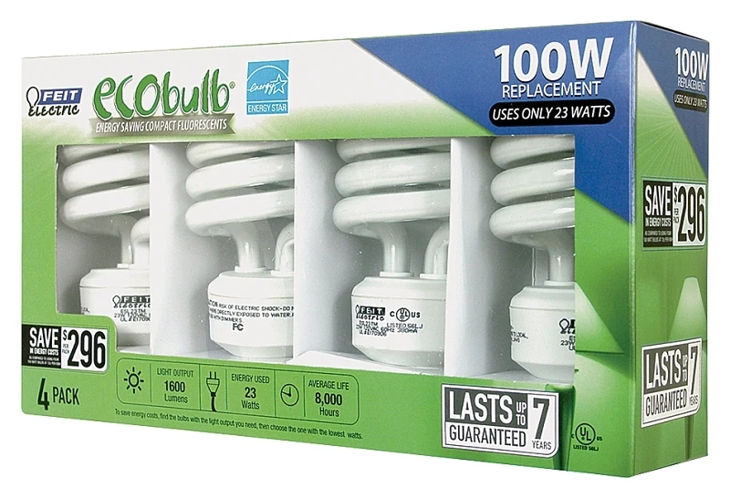 Ecobulb 23w A19 Cfl Bulb Soft White 2700k 1600 Lumens 4 Pk