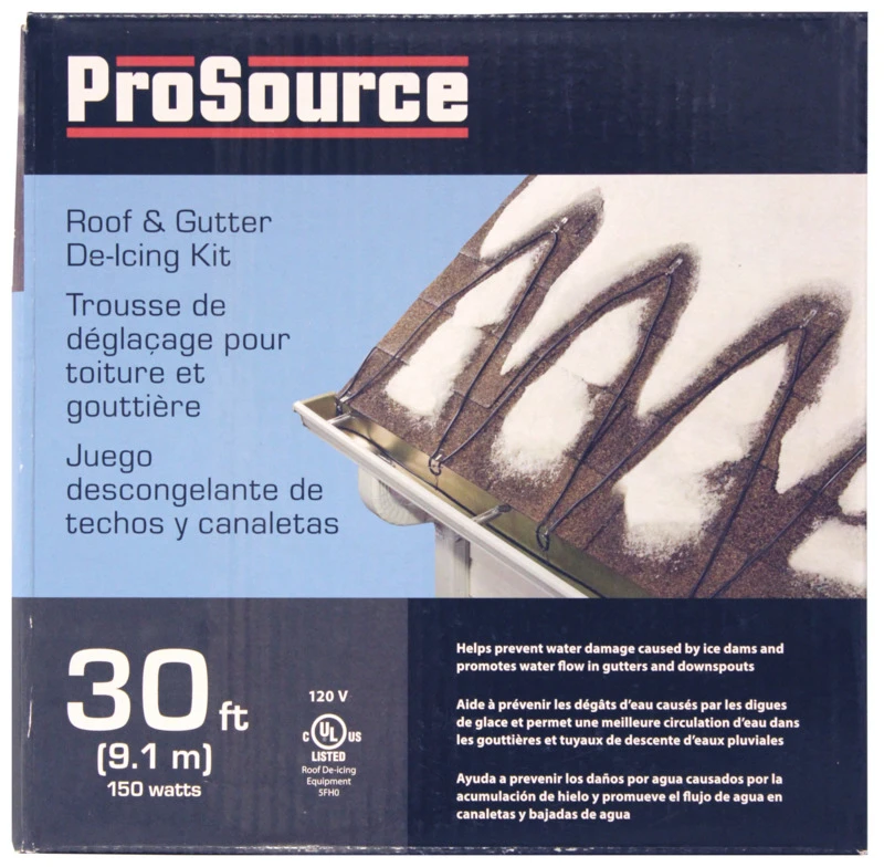 Prosource Roof And Gutter De-icing Cable Kit, 30 Ft Length, 150 Watt, 3-conductor