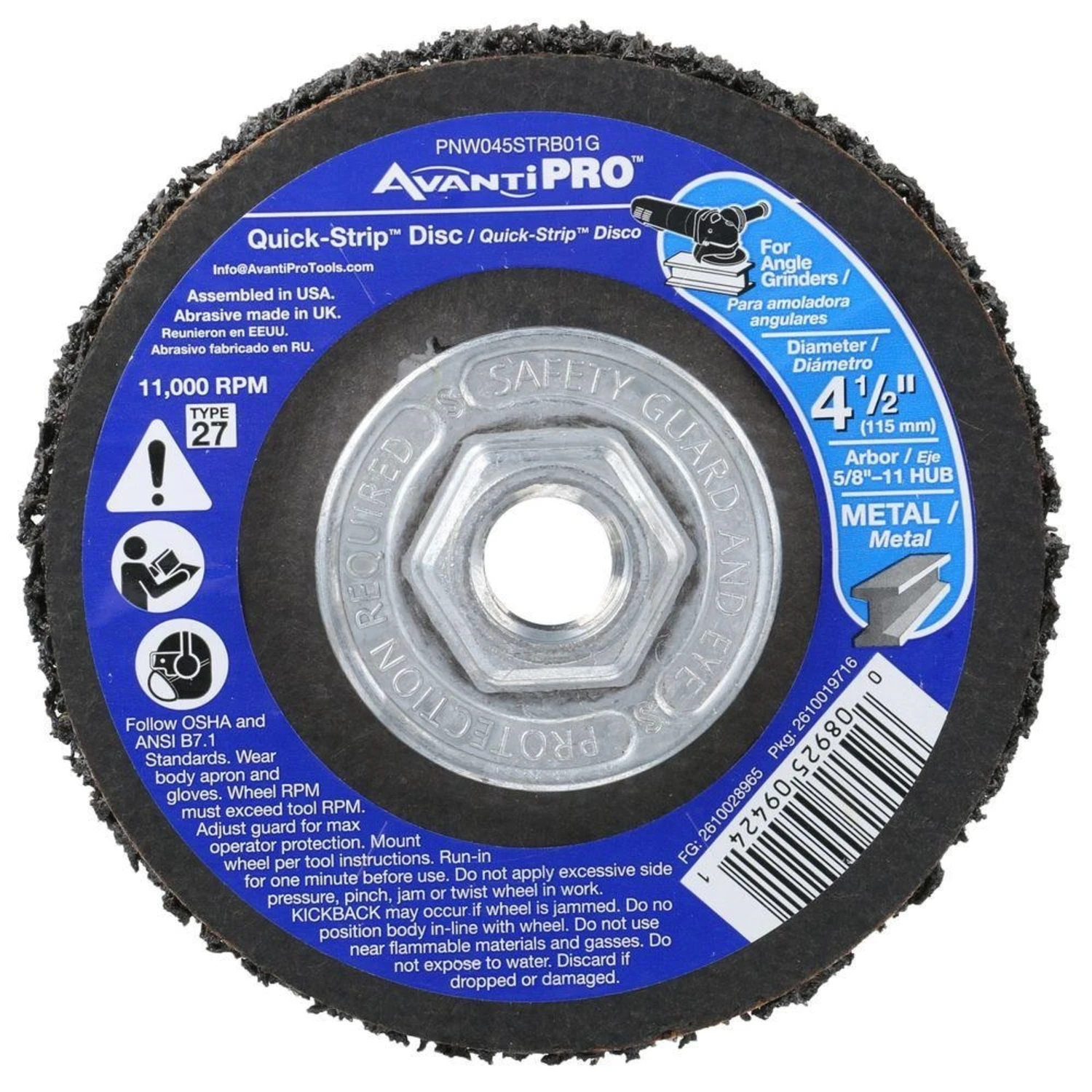 Quick-strip 4-1/2 In. Diameter X 5/8 In. Arbor Silicon Carbide Grinding Disc