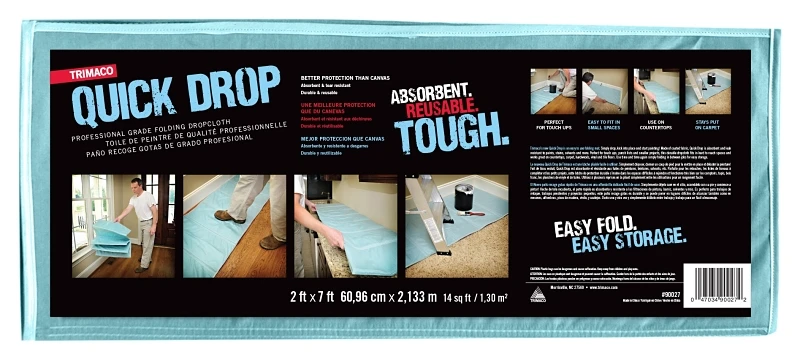 Quick Drop 2 Ft. W X 7 Ft. L Heavy Weight Drop Cloth 1 Pk, Model 90027
