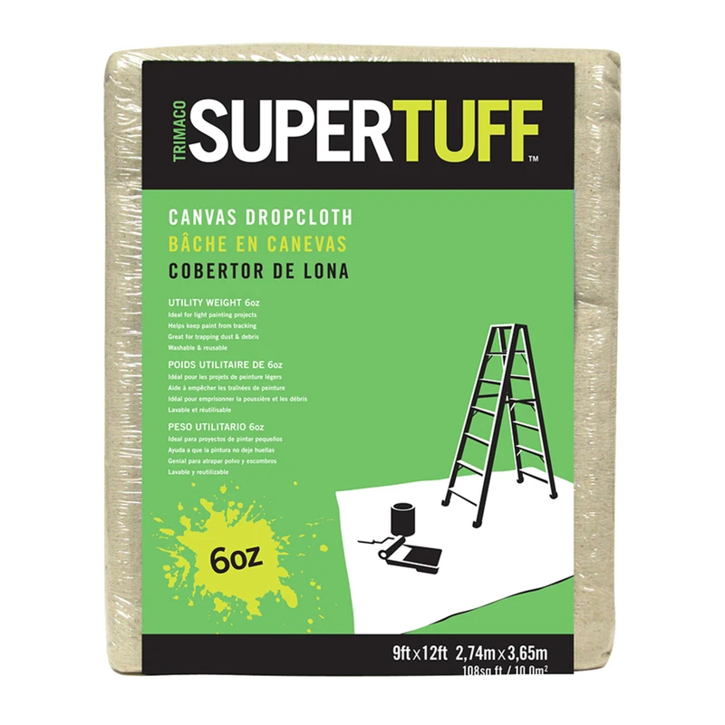 Supertuff 9 Ft. W X 12 Ft. L 6 Oz Canvas Drop Cloth 1 Pk - Model 56701