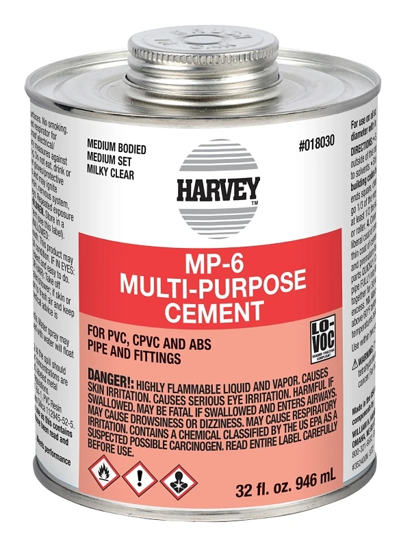 018030-12 Multi-purpose Solvent Cement, 32 Ounce Dauber Can