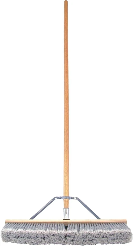 5025-4 Contractor Push Broom, 24 In Hardwood Handle, Polypropylene/polystyrene Bristles