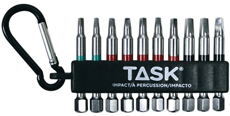 Tools T67920 Impact Bit Mix-rob Clip Set, 10 Pieces With Carabiner Clip