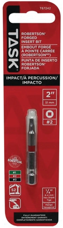 Tools T67242 2-inch Robertson Impact Driver Bit - Durable Steel Construction