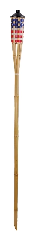 Y2570 Stars And Stripes Bamboo Torch, 5 Ft, 24 Pk, Red, White, Blue
