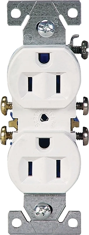 Eaton 270w Duplex Grounded Receptacle, 15a, 2-pole, White, 10 Pk
