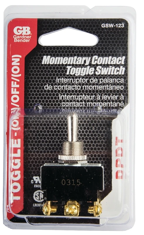 Gardner Bender GSW-123 Series Toggle Switch, 2-Poles, 125/250 V, DPDT, Screw Terminal