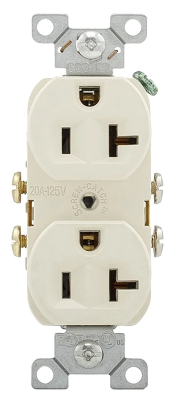 20a Light Almond Receptacle, Nema 5-20r, Commercial Grade