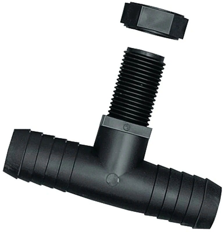 Ntt 12 P 2pk Polypropylene Hose Tee, 1/2 Barb X 11/16 Male Union