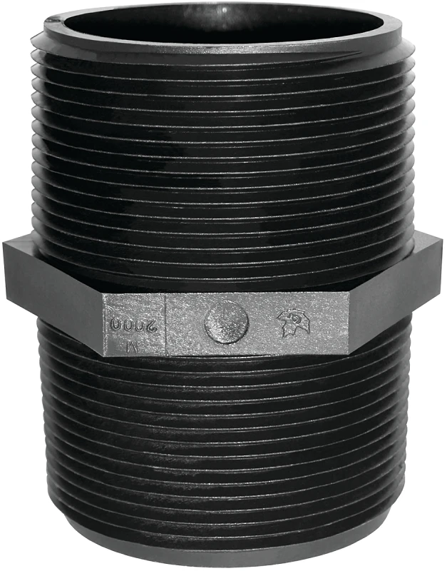 M 1120 P Pipe Nipple, 1-1/2 In, Mnpt, Polypropylene Black