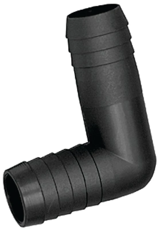 Eb200p 2 Inch Barb Hose Elbow Fitting, Polypropylene, 90 Degree