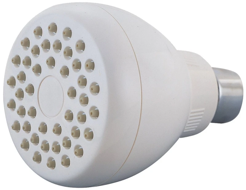 Fixed Mount Plastic Showerhead With Rubber Tips, White - Model B11041wh