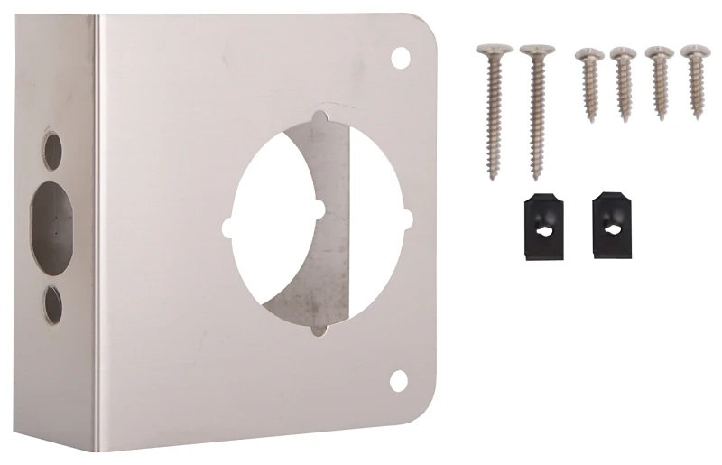 Door Reinforcer 4-1/4" X 4-1/2" Satin Nickel For 1-3/4" Thick Doors