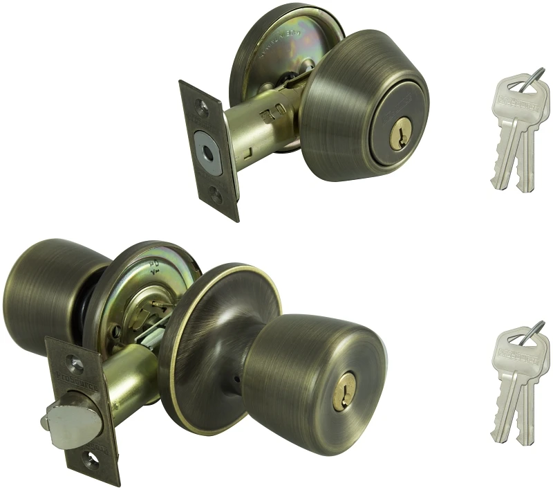 6998363 Combo Entry And Deadbolt Lockset Anti Brass Finish