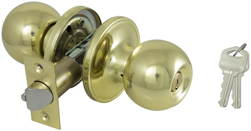 T3700v-ps Entry T3 Tubular Poly Brass Knobset With Adjustable Latch