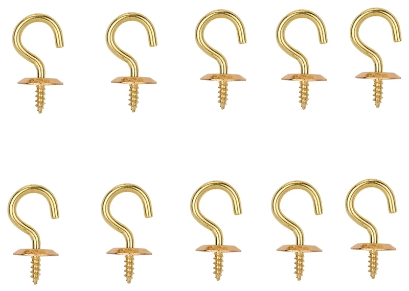Solid Brass Cup Hook 5/8 Inch Rust-resistant Decorative Hardware
