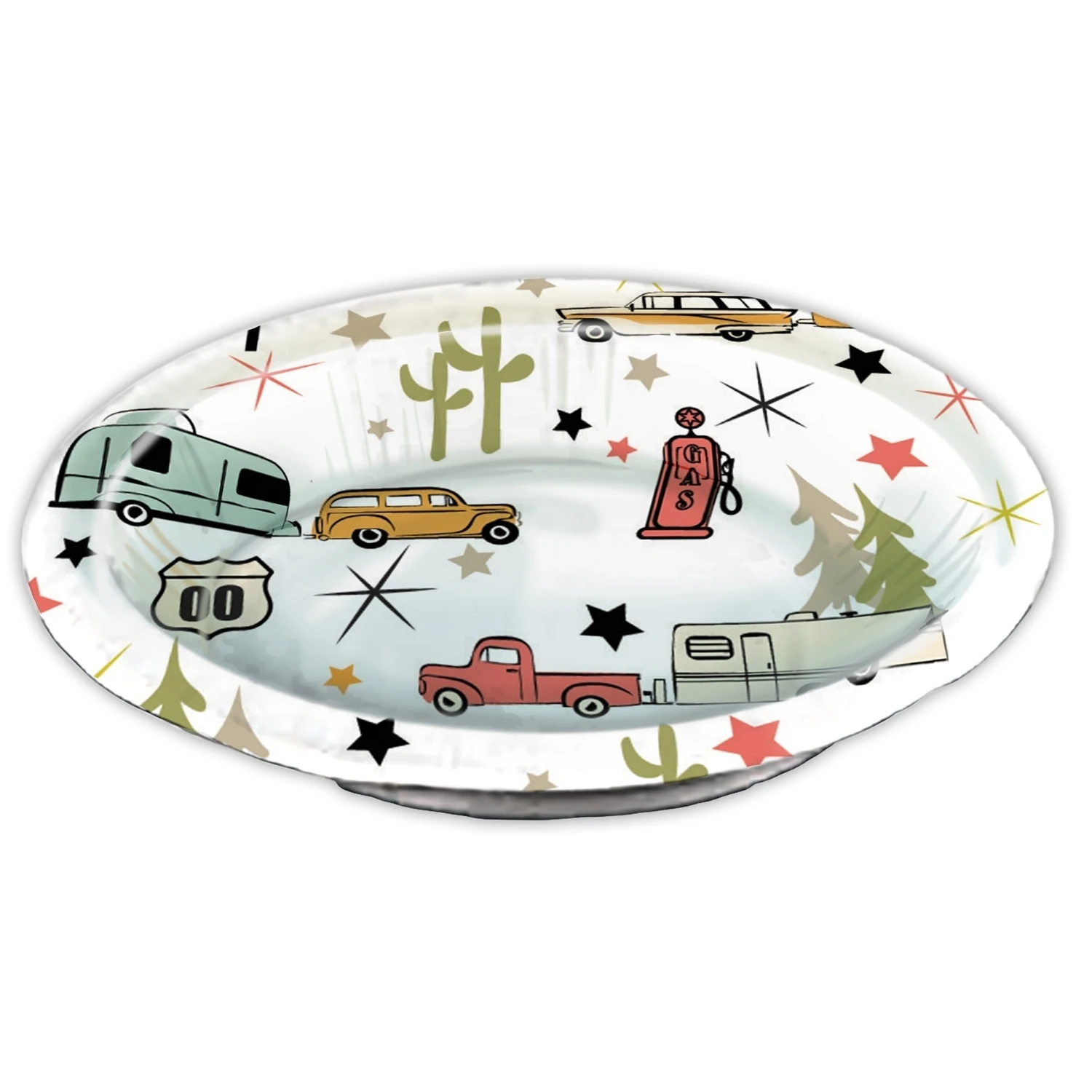 Camp Casual 20 Oz. Eco-Friendly Road Trip Design Paper Bowls (24 Count)