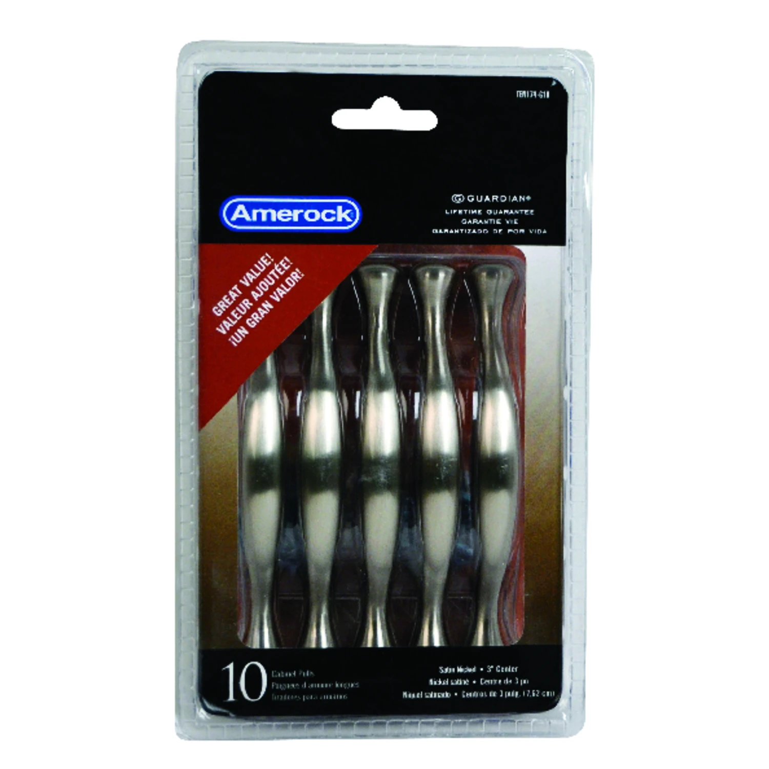 Allison Everyday Heritage 3 In. Satin Nickel Cabinet Pull (10-pack) - Model Ten174g10