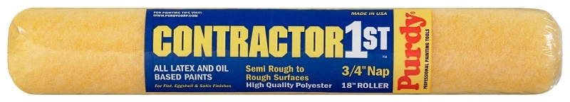 Contractor 1st Polyester 18 In. W X 3/4 In. Nap Paint Roller Cover 1 Pk