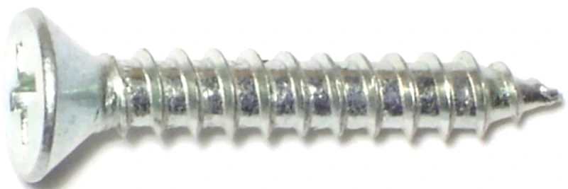 #8 X 1 In. Zinc-plated Flat Head Phillips Wood Screws 100 Pk