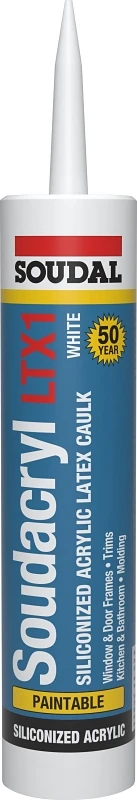 Soudacrly All-Purpose 40-Year Silicone Caulk, White, 10.1 oz.