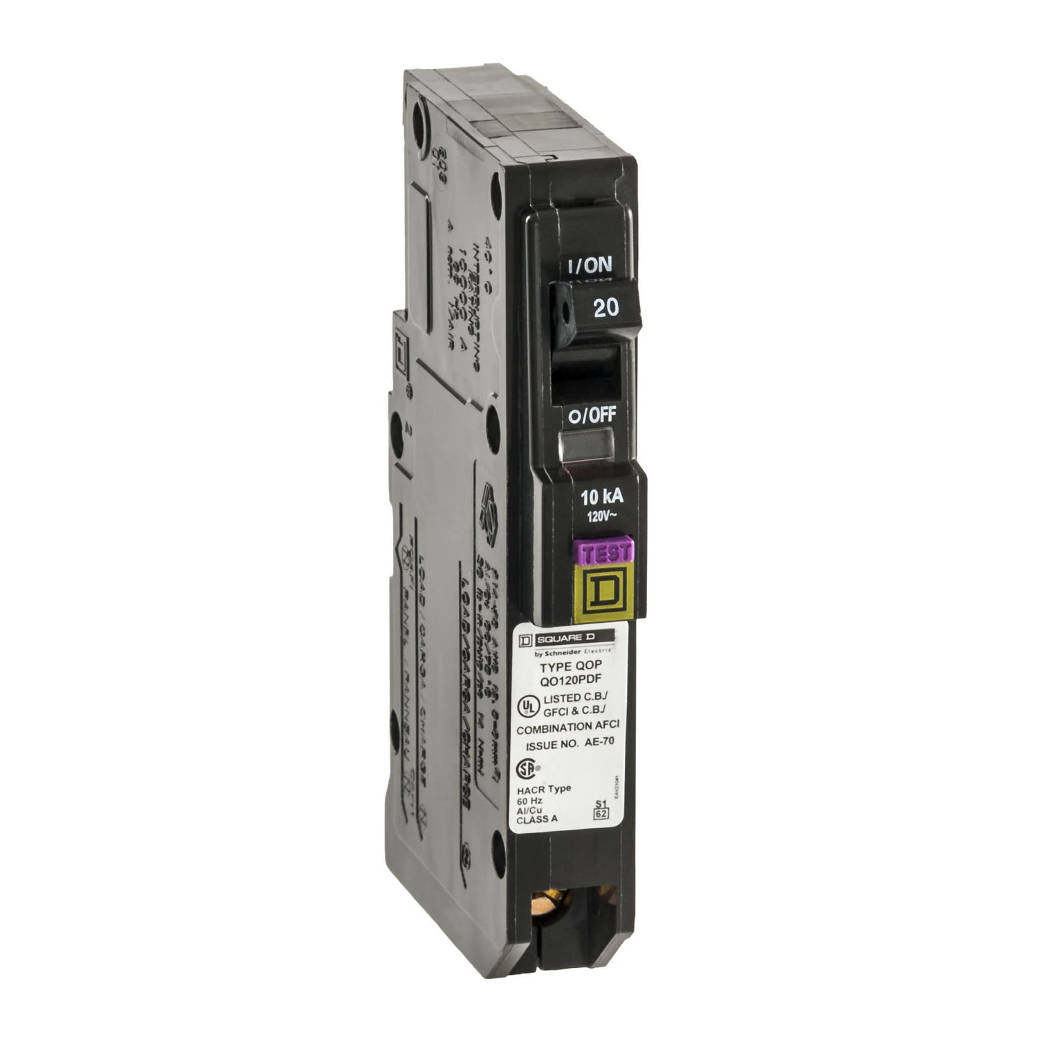 QO Single Pole Circuit Breaker, 20-Amp